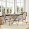 Flash Furniture Lourdes Thonet French Bistro Stacking Chair, White/Navy PE Rattan/Bamboo Print Alum Frame, 2PK 2-SDA-AD642002S-WHNVY-NAT-GG - alternate 1